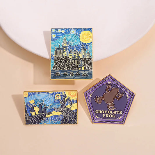 Harry Potter Van Gough Art Starry Sky Style Lapel Brooch