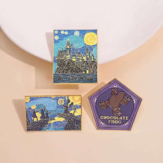 Harry Potter Van Gough Art Starry Sky Style Lapel Brooch