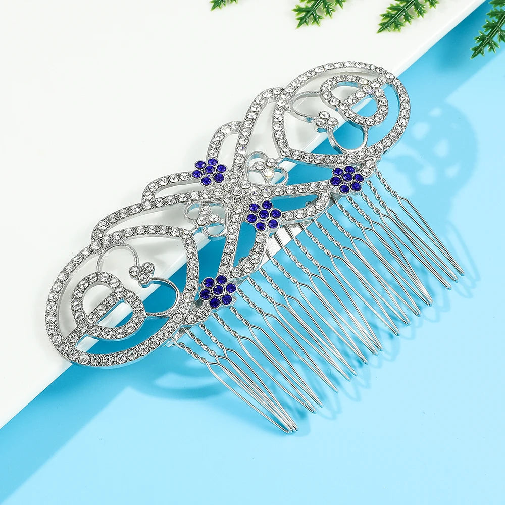 The Twilight Saga Bella Swan Diamond & Sapphire Embellished Wedding Hair Comb - Lovez Aqua© - 