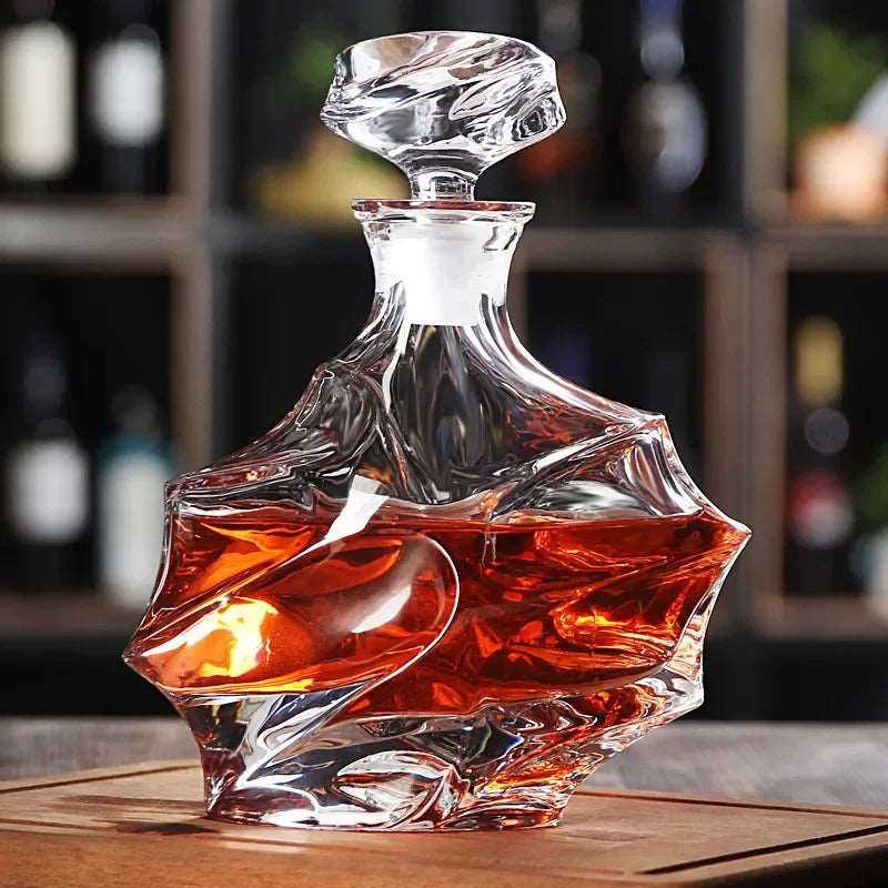 Abstract Geometrical Crystal Glass Whiskey Decanter (150-800ml)