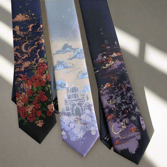 Japanese Anime Style Outdoor Landscape Embroidered Men's Necktie - 80d3e6-0e.myshopify.com - -  