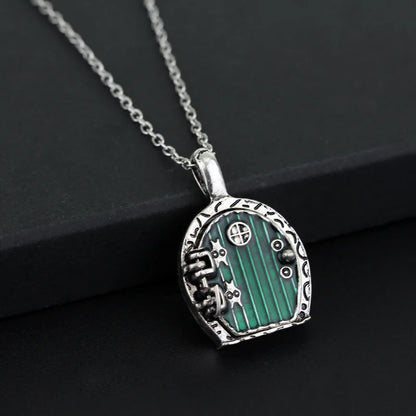 Lord of the Rings The Shire Hobbit Home Door Locket Pendant Necklace - 80d3e6-0e.myshopify.com - Silver -  Silver