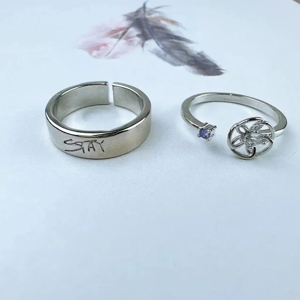 Stray Kids K-Pop Boyband Silver World Tour Rings - Lovez Aqua© - 