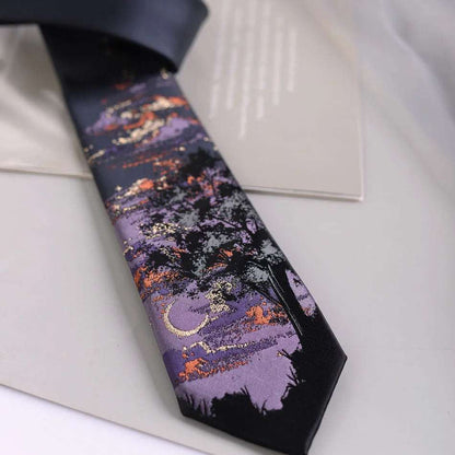 Japanese Anime Style Outdoor Landscape Embroidered Men's Necktie - 80d3e6-0e.myshopify.com - -  