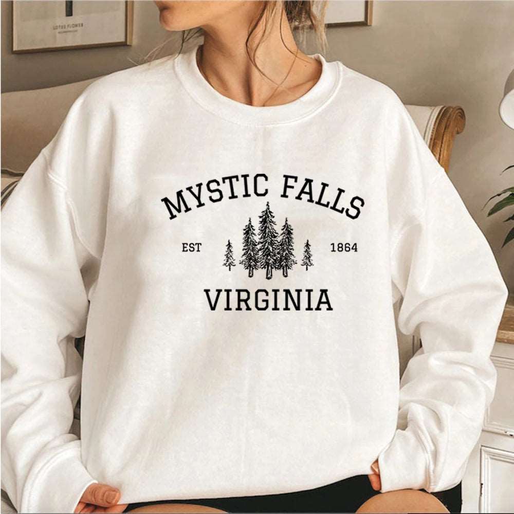 "Mystic Falls Virginia Est 1864" Vampire Diaries Unisex Pullover Sweatshirt - Lovez Aqua© - 