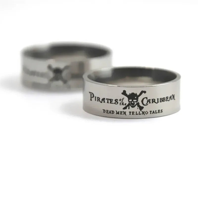 Pirates of the Caribbean Dead Men Tell No Tales Stainless Steel Ring Band - Lovez Aqua© - 