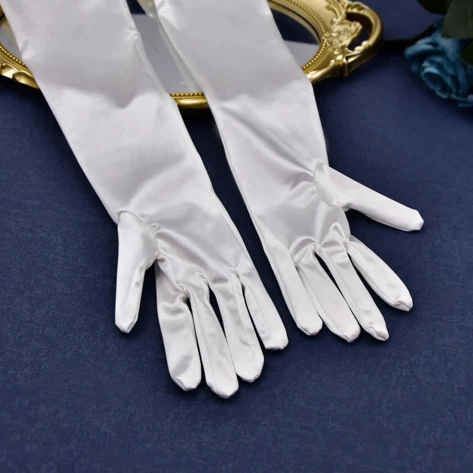 Women's Elegant Silk Arm Length Wedding Bridal Gloves