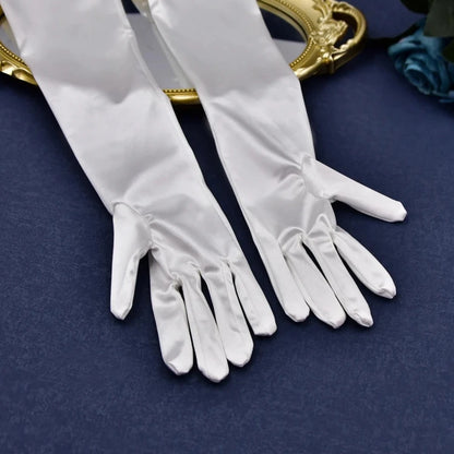 Women's Elegant Silk Arm Length Wedding Bridal Gloves