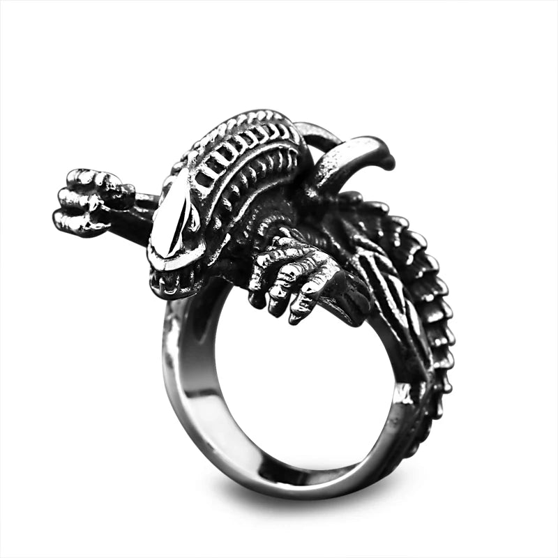 Alien vs Predator Movie Stainless Titanium Steel Men's Punk Rock Rings - Lovez Aqua© - 