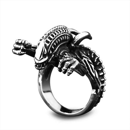 Alien vs Predator Movie Stainless Titanium Steel Men's Punk Rock Rings - Lovez Aqua© - 