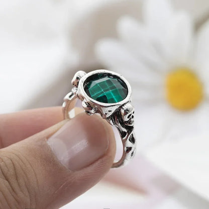 Disney Pirates of The Caribbean Captain Jack Sparrow Vintage Emerald Skull Ring - Lovez Aqua© - 