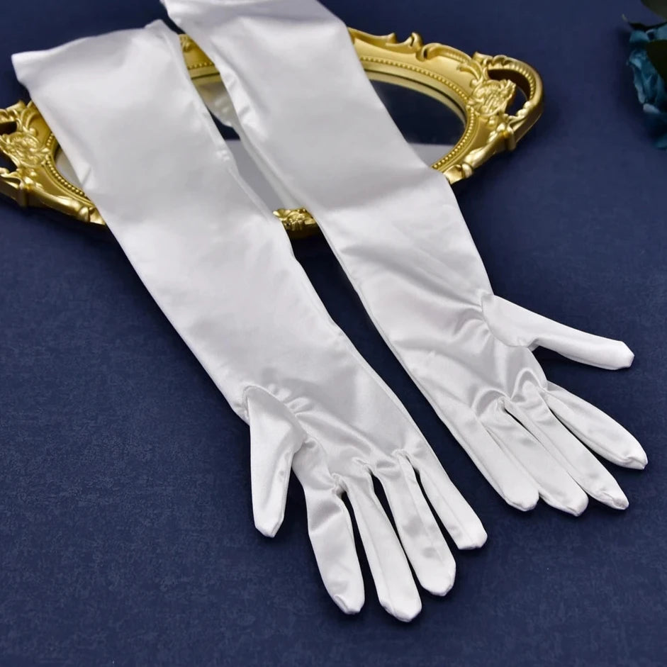 Women's Elegant Silk Arm Length Wedding Bridal Gloves