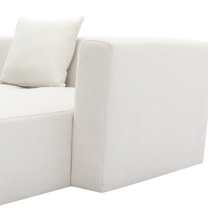 Luxury Modern Style Living Room White Chenille Upholstered Corner 4 Seater Sofa - 80d3e6-0e.myshopify.com - -  