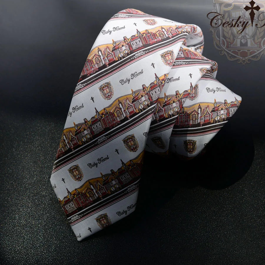 Elegant Český Krumlov Czech Republic Town Landscape Necktie - Lovez Aqua© - 