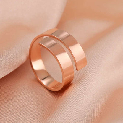 Women's Minimalist Geometric Swirl Stainless Steel Adjustable Open Ring