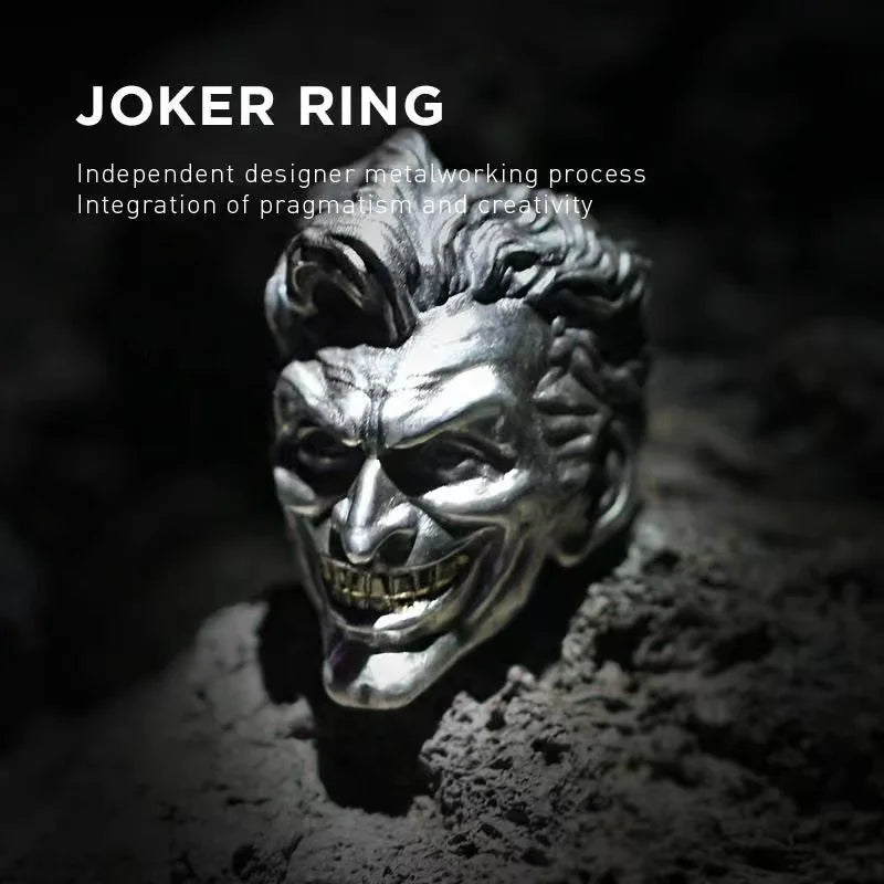 DC Batman's The Joker Men's Chunky Punk Rock Ring