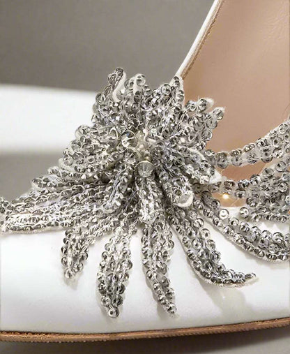 Twilight Bella Swan’s Satin White Wedding High Heels With Rhinestone Embellishments - 80d3e6-0e.myshopify.com - -  