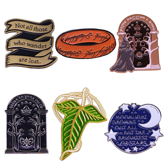 Lord of the Rings Book Inspired Metal Brooch Pins