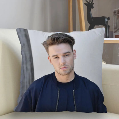 Liam Payne Singer Square Cushion Cover Zipper Pillowcase - Lovez Aqua© - cushion, one direction, pillow