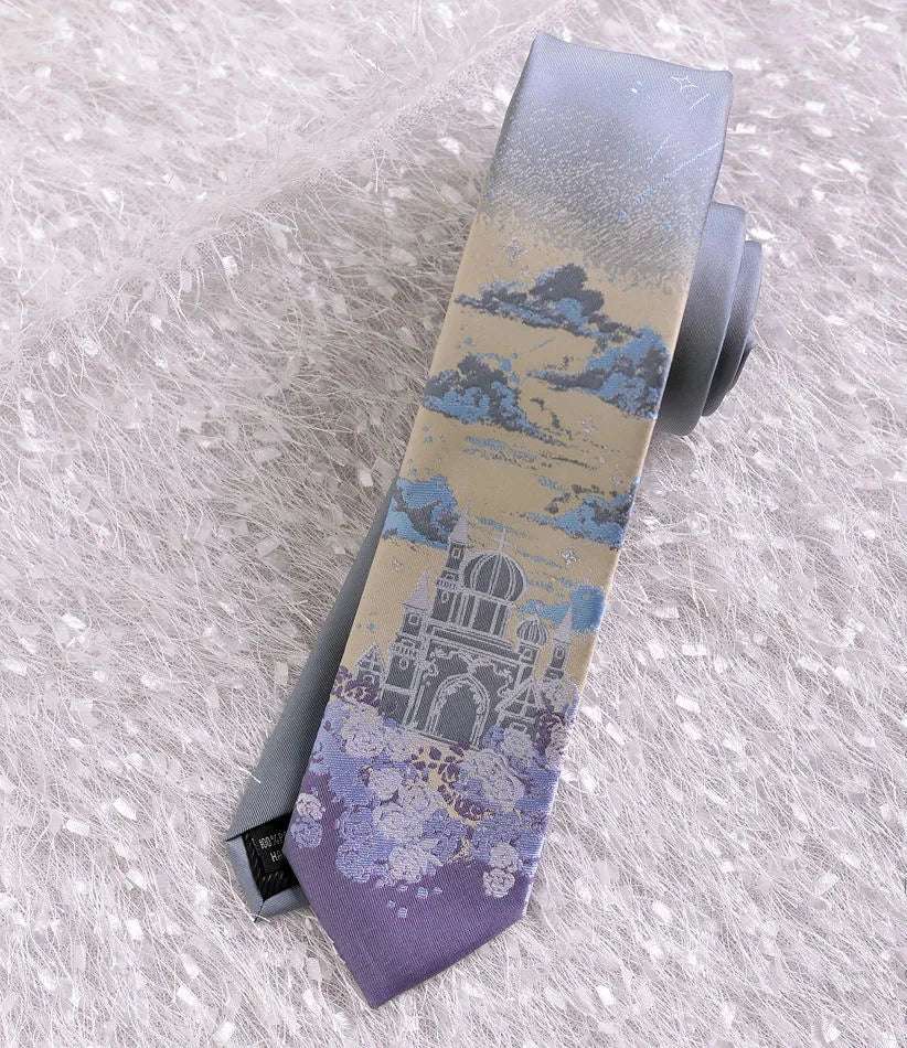 Japanese Anime Style Outdoor Landscape Embroidered Men's Necktie - 80d3e6-0e.myshopify.com - A -  A