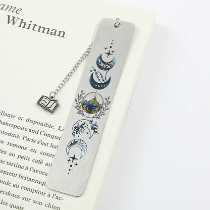 A Court of Thorns & Roses (ACOTAR) Velaris Moon Stainless Steel Bookmark - Lovez Aqua© - 