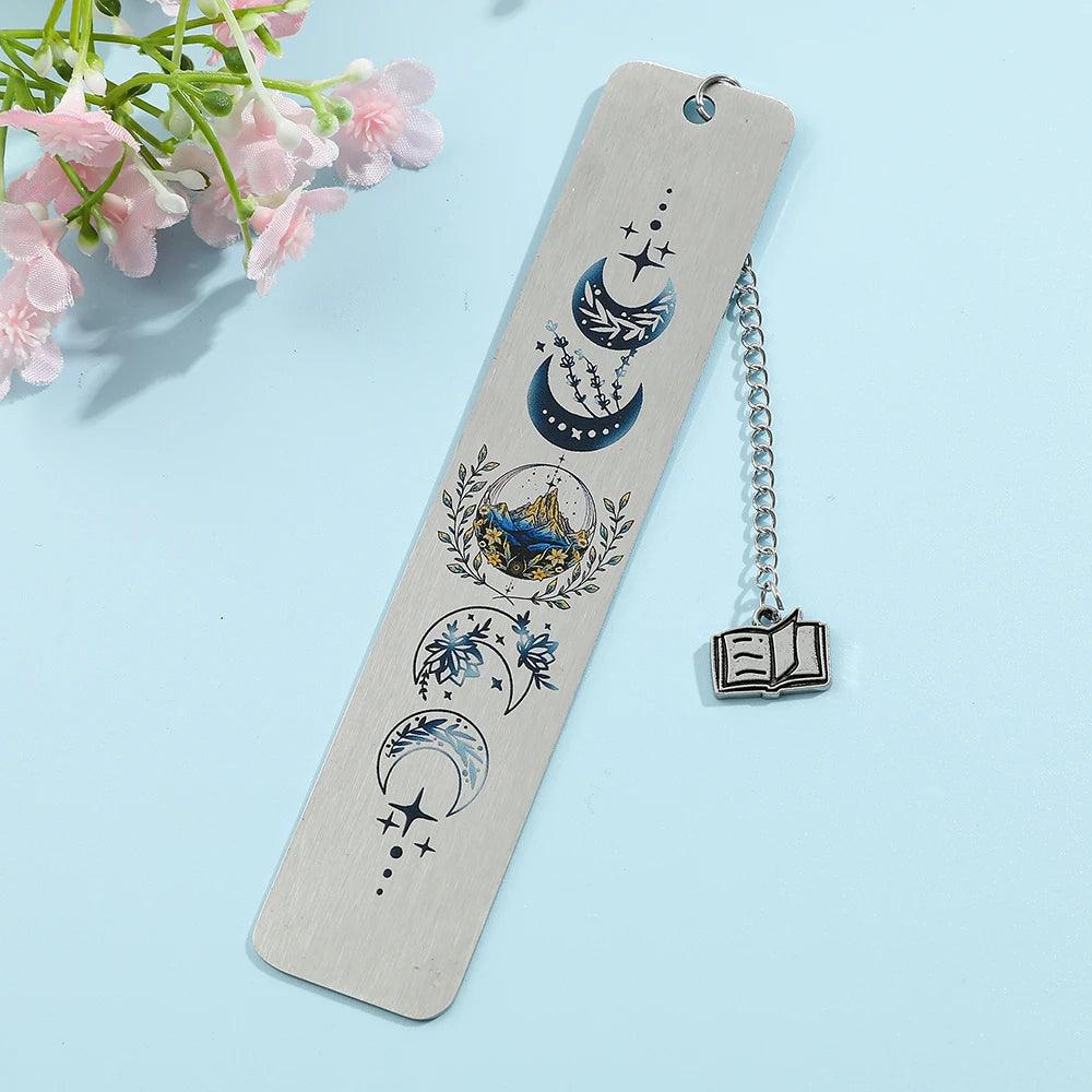 A Court of Thorns & Roses (ACOTAR) Velaris Moon Stainless Steel Bookmark - Lovez Aqua© - 