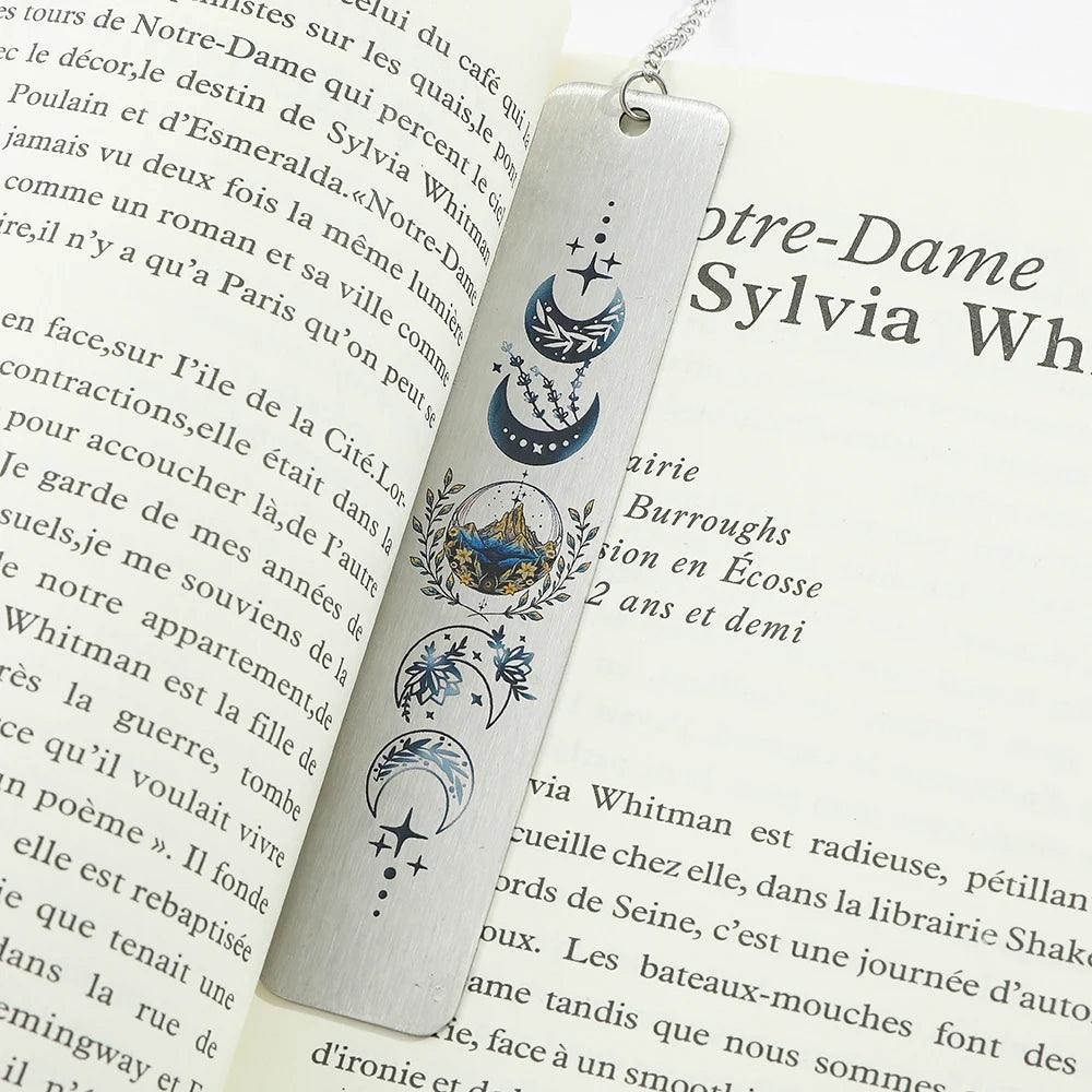 A Court of Thorns & Roses (ACOTAR) Velaris Moon Stainless Steel Bookmark - Lovez Aqua© - 