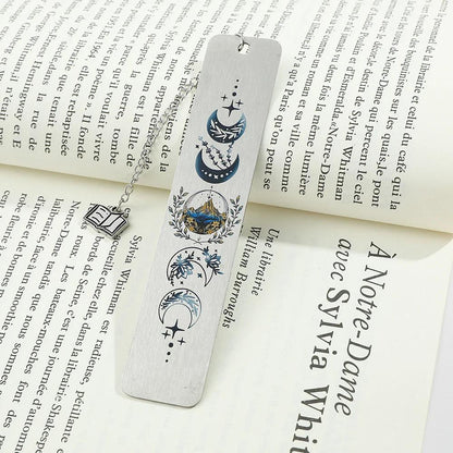 A Court of Thorns & Roses (ACOTAR) Velaris Moon Stainless Steel Bookmark - Lovez Aqua© - 