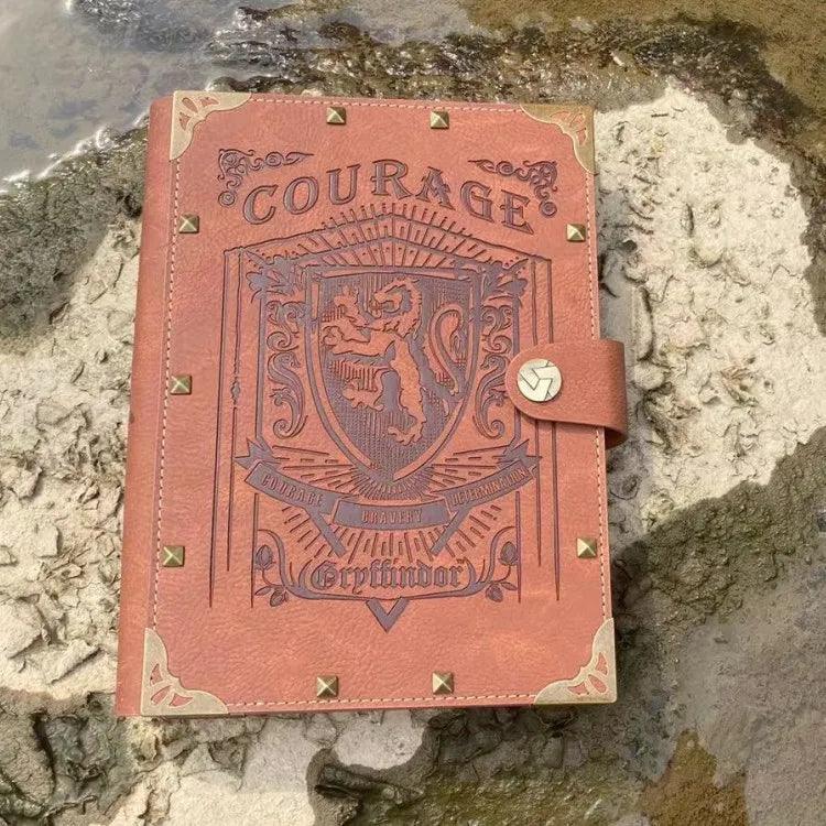 A5/B5 Harry Potter Hogwarts Houses Loose-Leaf Vintage Kraft Leather Notebook - Lovez Aqua© - Gryffindor, Hufflepuff, Ravenclaw, Slytherin