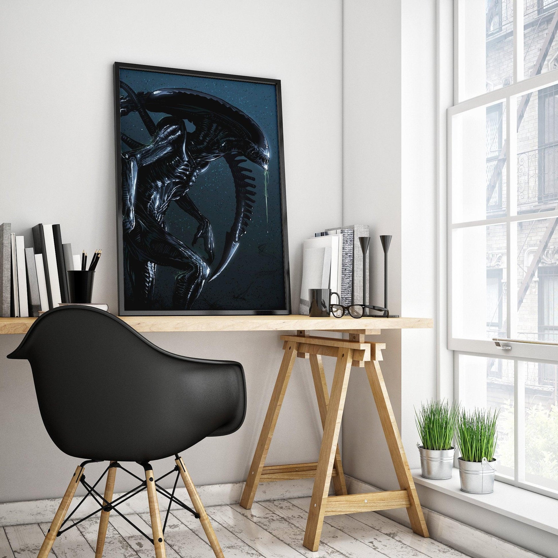 Alien Xenomorph Abstract Movie Art Print Poster - Lovez Aqua© - 