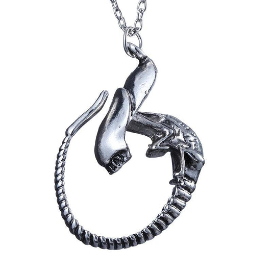 Alien Xenomorph Movie Antique Pendant Unisex Necklace - Lovez Aqua© - 