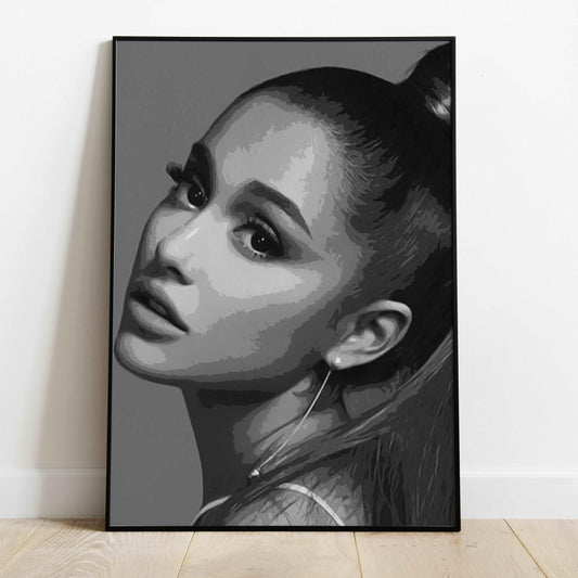 Ariana Grande Monochrome Art Print Poster - Lovez Aqua© - 