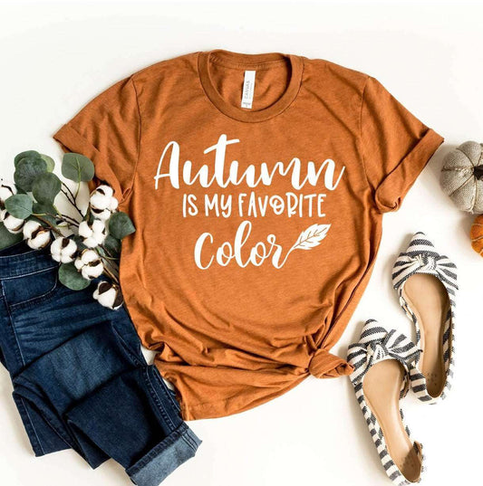 "Autumn Is My Favorite Color" Unisex Cotton T-Shirt Lovez Aqua©