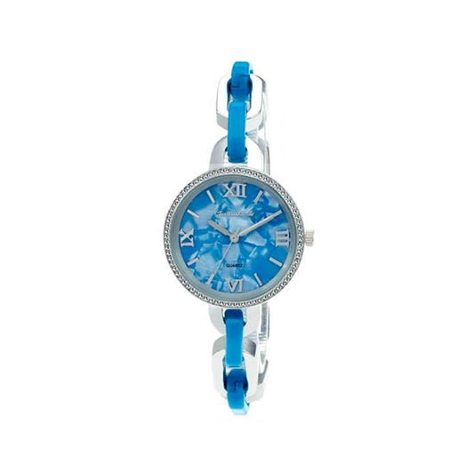 Blue & Silver Women's Analog Watch with Rhinestone Accents - Lovez Aqua© - 