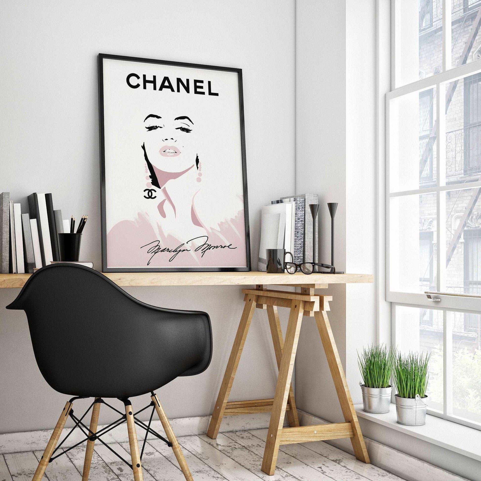 Chanel Marylin Monroe Abstract Art Print Poster - Lovez Aqua© - 