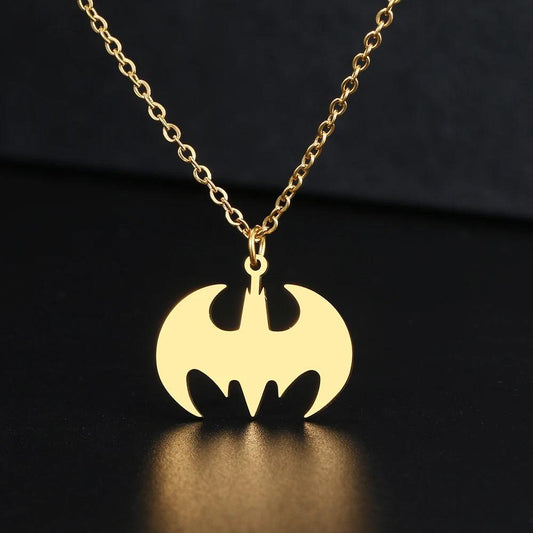 DC Comics Batman Bat Signal Stainless Steel Sweater Chain Necklace - Lovez Aqua© - 