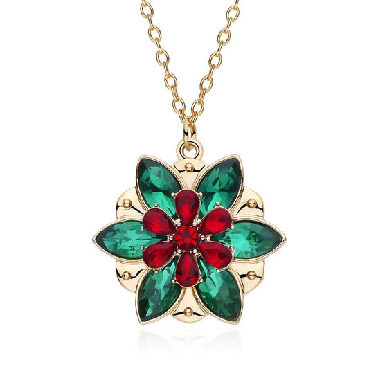 Disney's Anastasia Colorful Crystal Flower "Together In Paris" Pendant Necklace - Lovez Aqua© - 