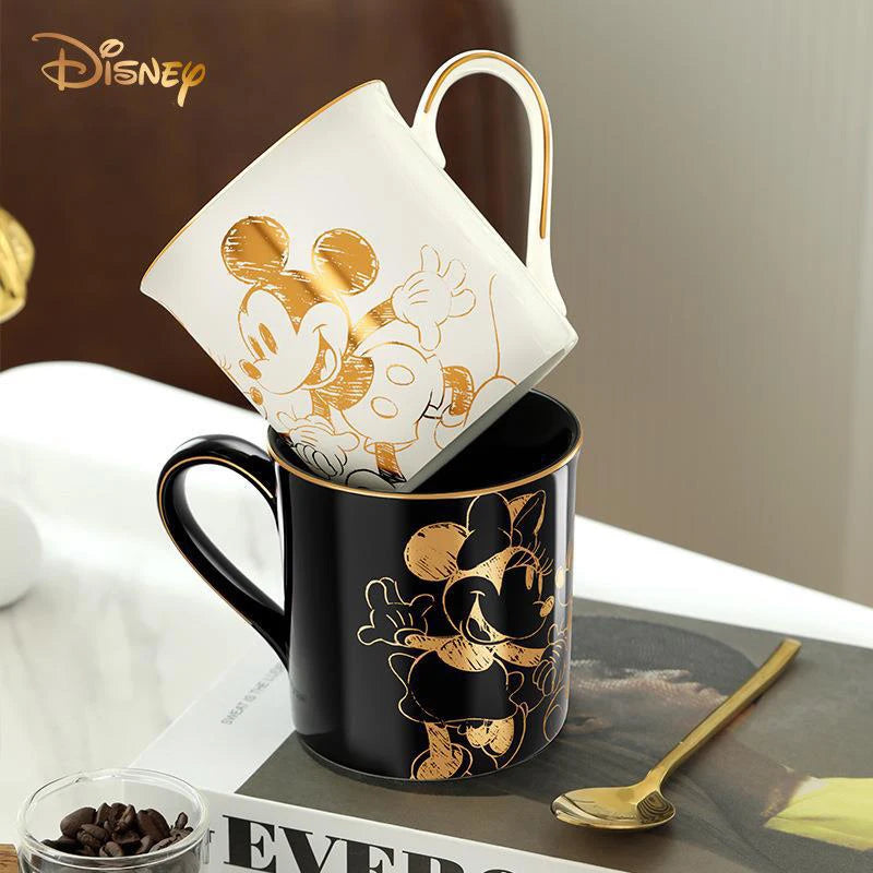 Disney's Mickey & Minnie Mouse Romantic Gold Foiled Ceramic Mug (350ml) - Lovez Aqua© - 