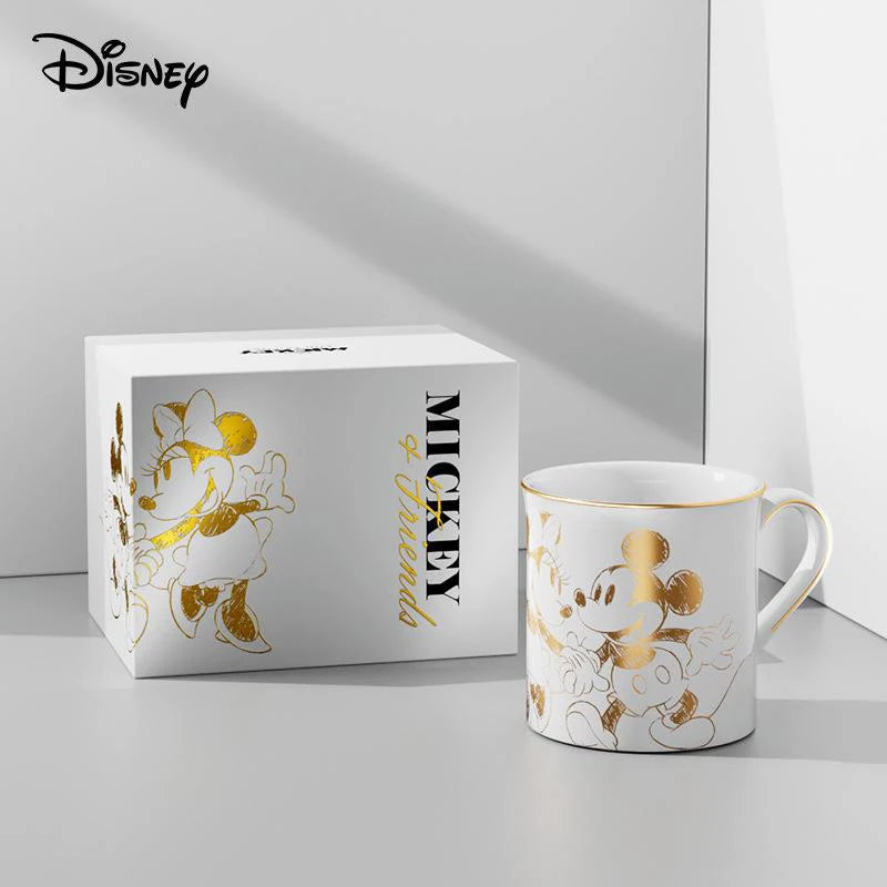 Disney's Mickey & Minnie Mouse Romantic Gold Foiled Ceramic Mug (350ml) - Lovez Aqua© - 