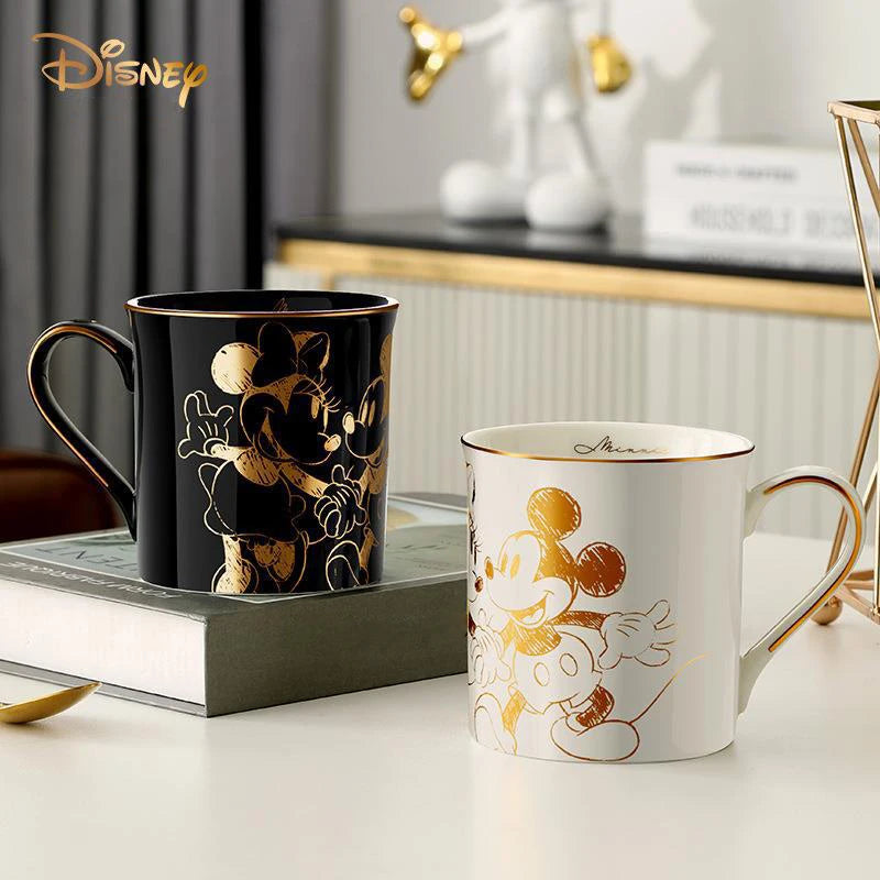 Disney's Mickey & Minnie Mouse Romantic Gold Foiled Ceramic Mug (350ml) - Lovez Aqua© - 