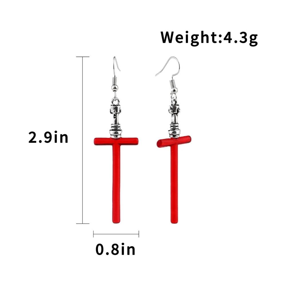 Disney's Star Wars Red Sith Lightsaber Women's Drop Dangle Earrings - Lovez Aqua© - 