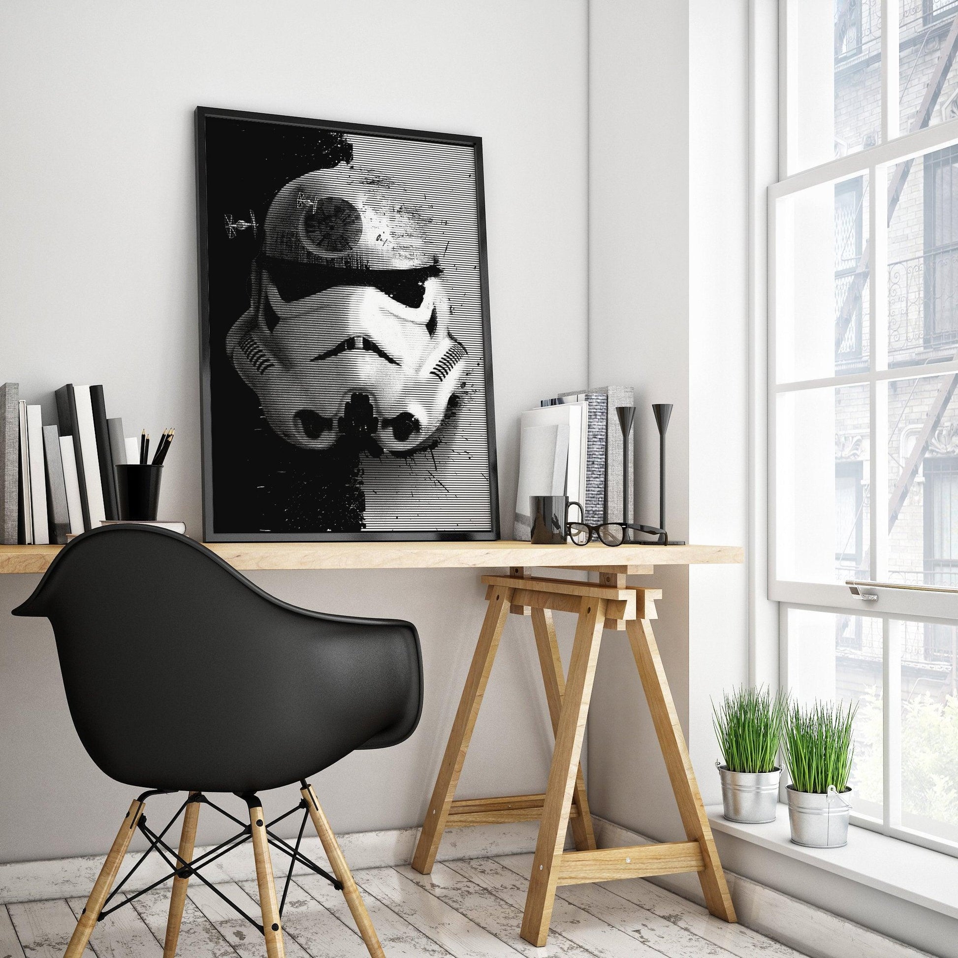 Disney's Star Wars Stormtrooper Abstract Monochrome Art Print Poster - Lovez Aqua© - 