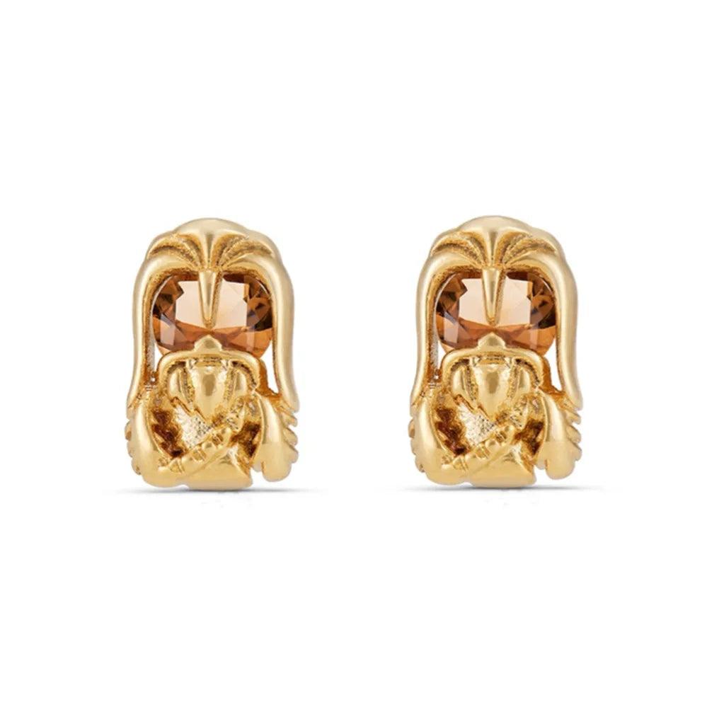 Disney's Star Wars The Mandalorian 18K Gold-Plated Stud Earrings With Zircons - Lovez Aqua© - 