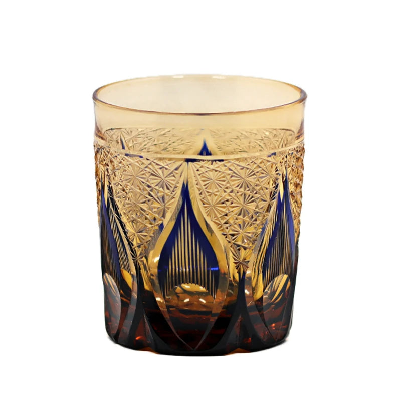 Edo Kiriko Hand-Crafted Luxury Crystal Tumbler with Flame Pattern (250ml) - Lovez Aqua© - 