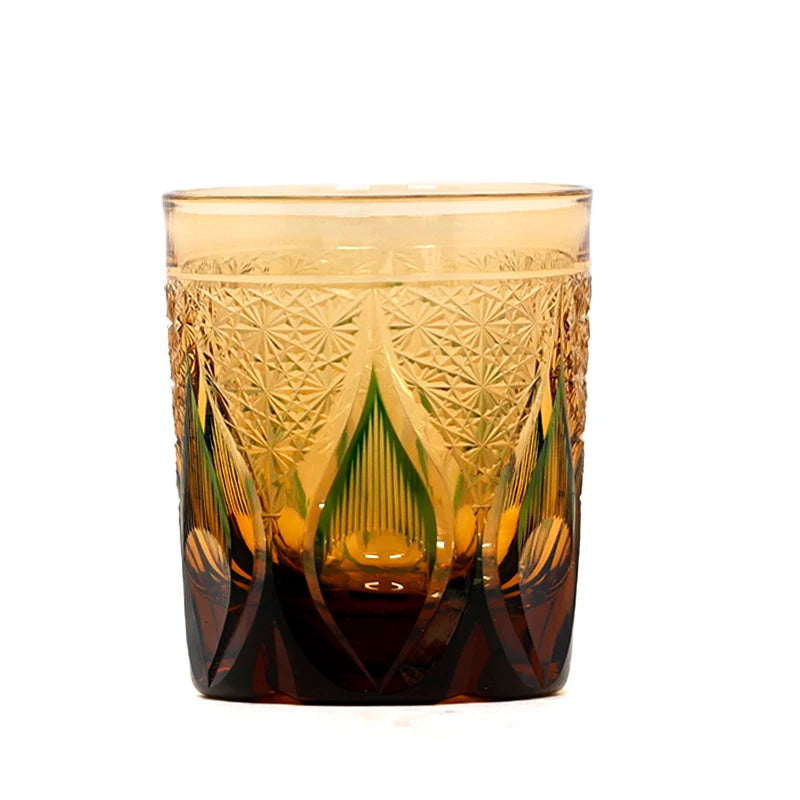 Edo Kiriko Hand-Crafted Luxury Crystal Tumbler with Flame Pattern (250ml) - Lovez Aqua© - 