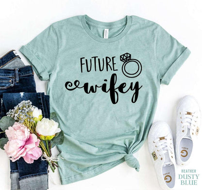 "Future Wifey" Valentine's Day Women's Cotton T-Shirt - Lovez Aqua© - 