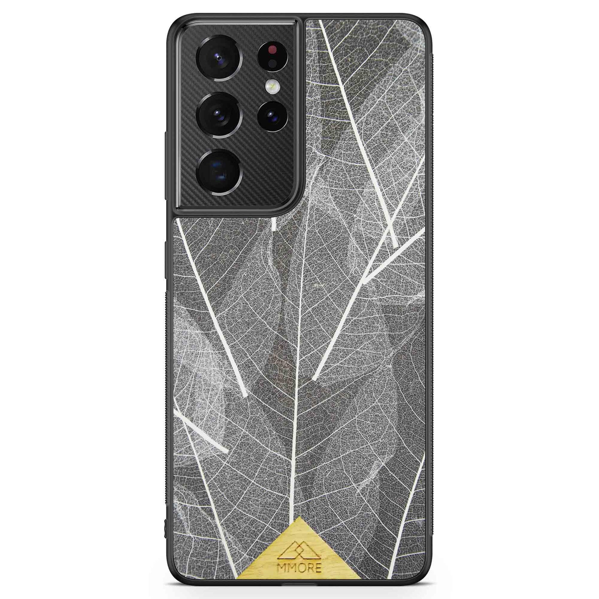 Genuine Skeleton Leaves Print Shockproof Protective Gray Phone Case - Lovez Aqua© - 