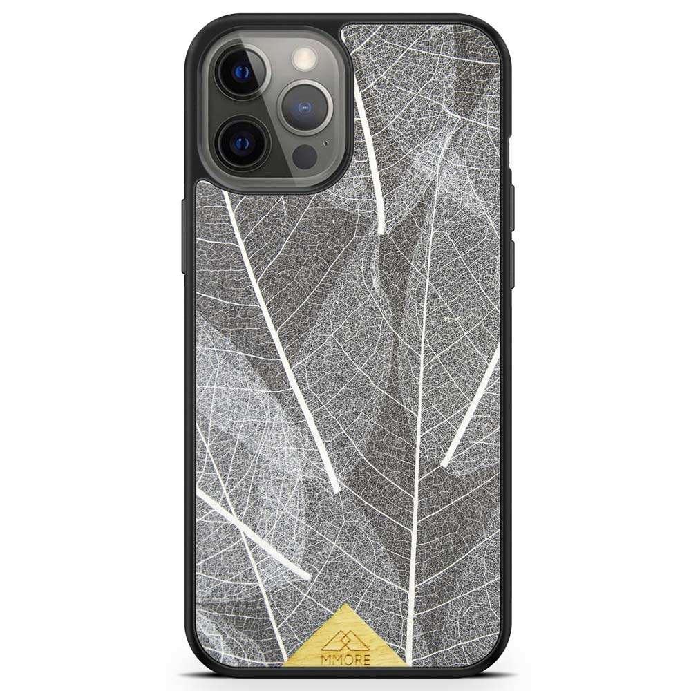 Genuine Skeleton Leaves Print Shockproof Protective Gray Phone Case - Lovez Aqua© - 