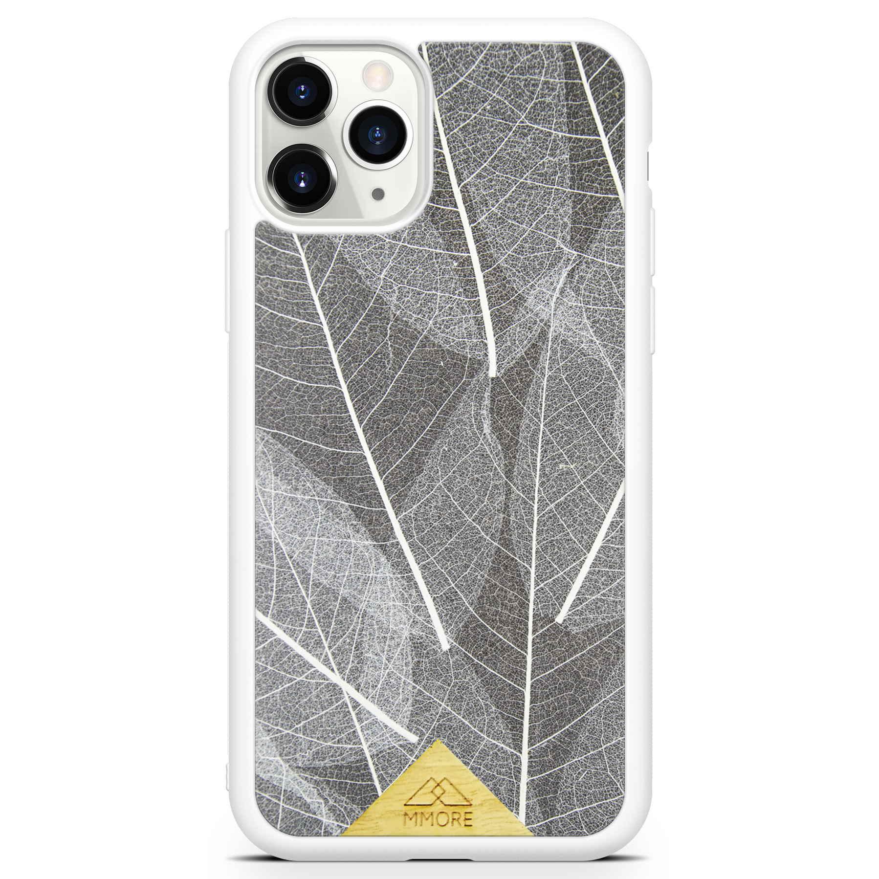 Genuine Skeleton Leaves Print Shockproof Protective Gray Phone Case - Lovez Aqua© - 