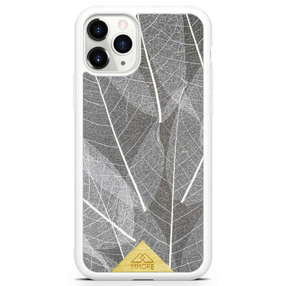 Genuine Skeleton Leaves Print Shockproof Protective Gray Phone Case - Lovez Aqua© - 